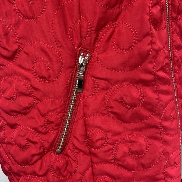 Christopher & Banks Red Embroidered Zippered Vest - Picture 4 of 10